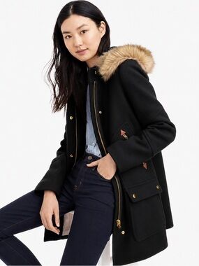 J. Crew Petite Chateau Parka Italian Stadium Cloth by Nello Gori